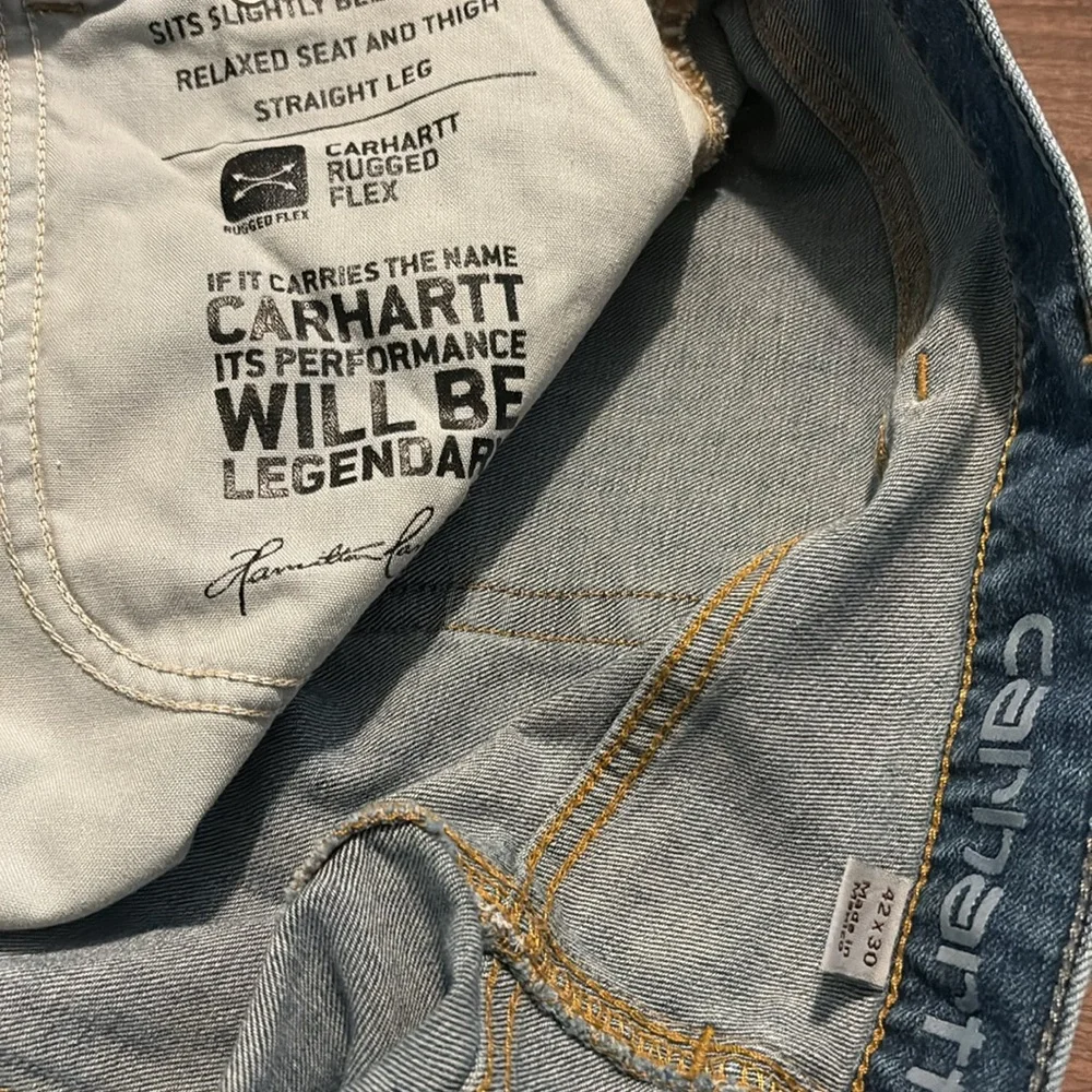 Carhartt 42x30 Rugged Flex Denim Jeans Relaxed Seat Thigh Straight Leg